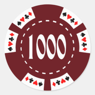 Sticker Rond $1000. Jetons de poker