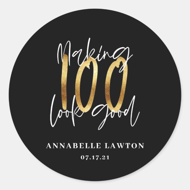 Sticker Rond 100 ans d'or (Devant)