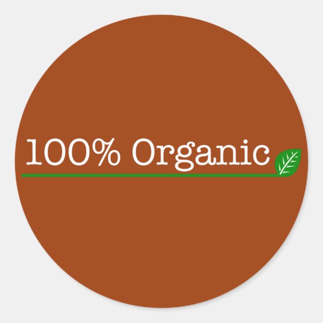 Sticker Rond 100% Bio - texte blanc (Devant)