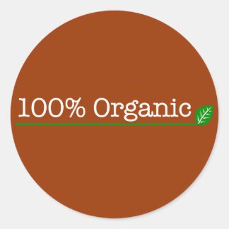 Sticker Rond 100% Bio - texte blanc