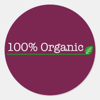 Sticker Rond 100% Bio - texte blanc