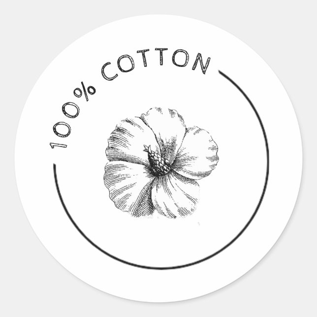 Sticker Rond 100% Coton Vintage Botanique Flower Business (Devant)