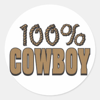 Sticker Rond 100 % Cowboy
