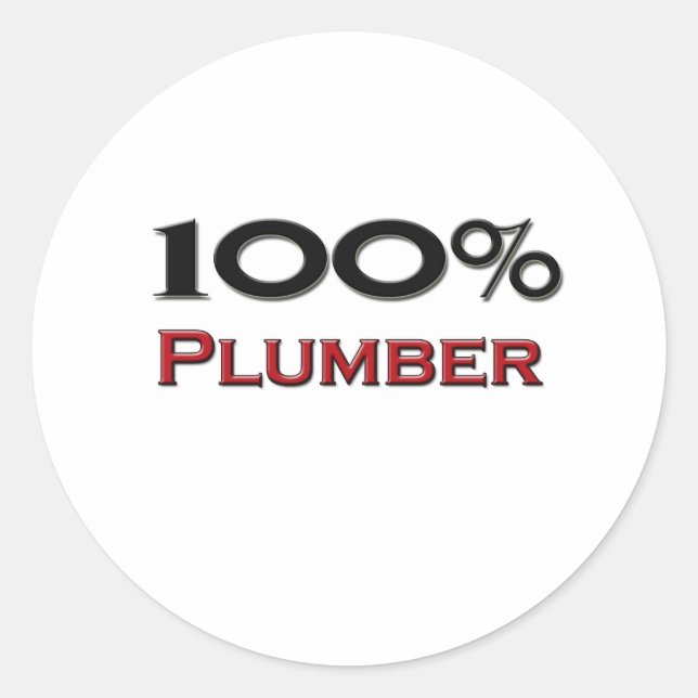 Sticker Rond 100 % de plomberie (Devant)