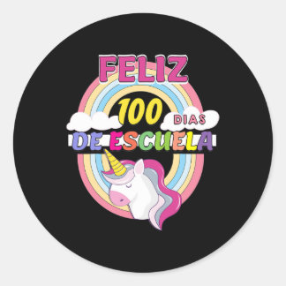 Sticker Rond 100 Dias De Escuela 100 Jours D'École