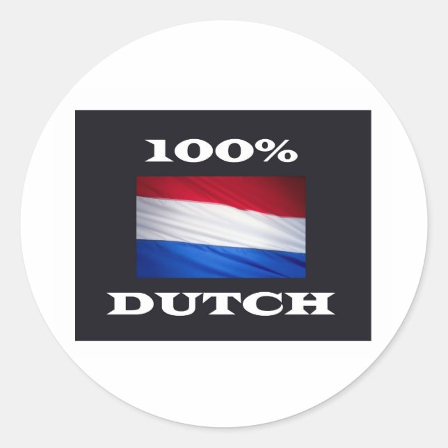 Sticker Rond 100 % dUTCH (Devant)
