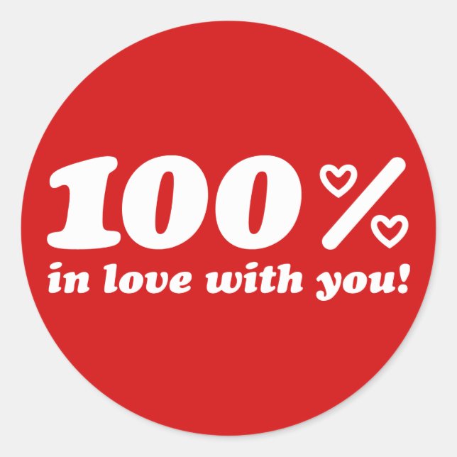 Sticker Rond 100% En Amour Avec Toi (Devant)