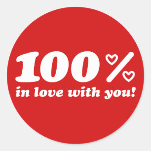 Sticker Rond 100% En Amour Avec Toi