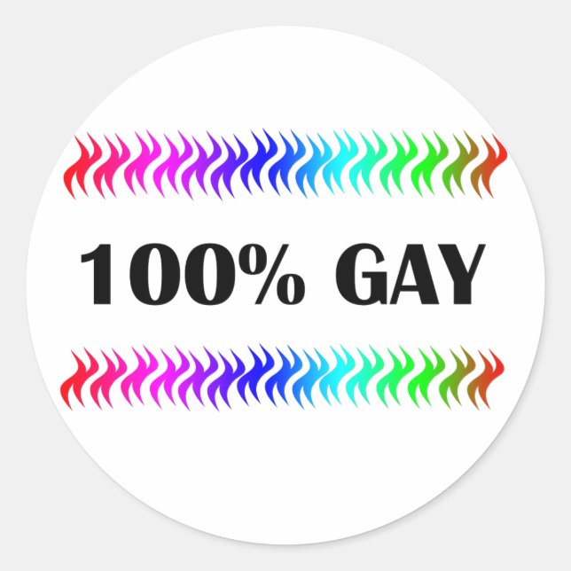 Sticker Rond 100% gay (Devant)