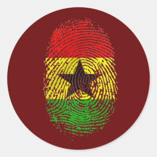 Sticker Rond 100% Ghanéen Ghana cadeaux de fierté ADN