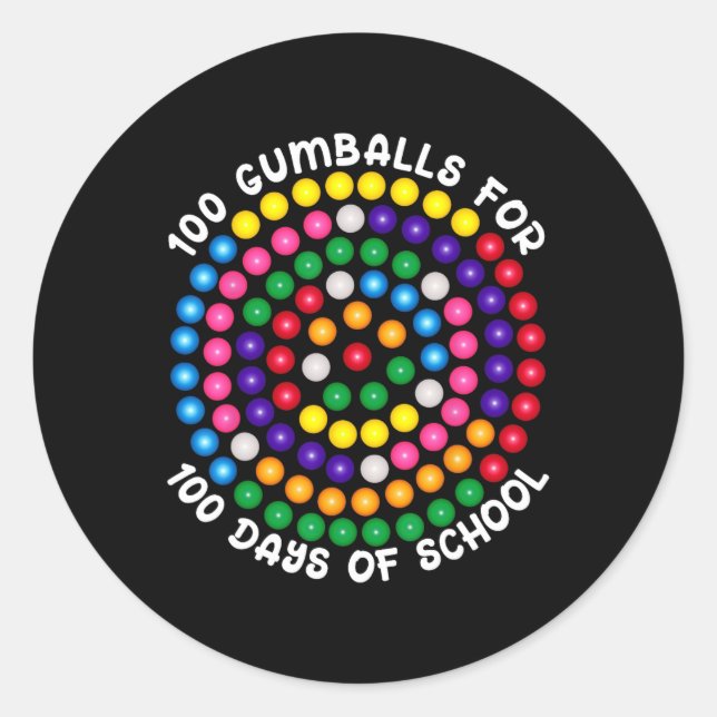 Sticker Rond 100 Gumby Pour 100 Jours D'École (Devant)