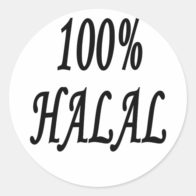 STICKER ROND 100% HALAL (Devant)