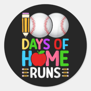 Sticker Rond 100 Jours À Domicile Le Baseball 100E Jour De