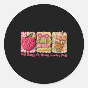 Sticker Rond 100 jours à faire des trucs de prof broderie d'art