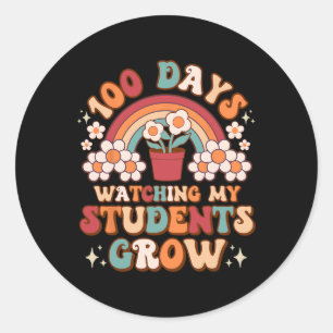 Sticker Rond 100 Jours à regarder les étudiants grandir Boho Ra