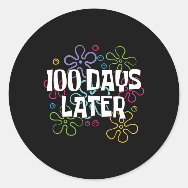 Sticker Rond 100 Jours Après 100 Jours D'Enseignant D'École 100 (Devant)