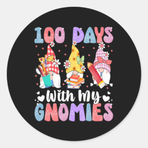 Sticker Rond 100 Jours Avec Mes Gnomies 100 Jours D'Enseignemen