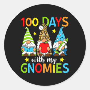 Sticker Rond 100 Jours Avec Mes Gnomies Gnome 100 Jours D'École