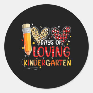 Sticker Rond 100 Jours D'Amour Maternelle Coeur 100E Jour De