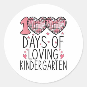 Sticker Rond 100 Jours D'Amour Maternelle Coeur 100E Jour De