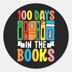Sticker Rond 100 Jours Dans Les Livres Anglais Lecture Enseigna