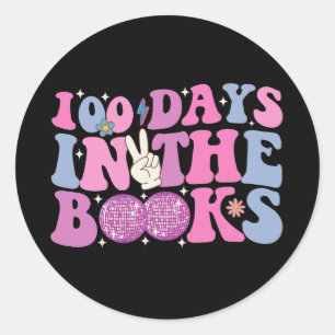 Sticker Rond 100 Jours Dans Les Livres Disco Ball Super Retro