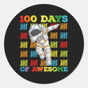Sticker Rond 100 Jours D'Astronaute 100e Jour De L'École