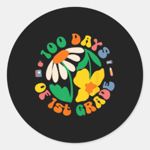 Sticker Rond 100 Jours De 1Ere Année Enseignant Élémentaire Étu