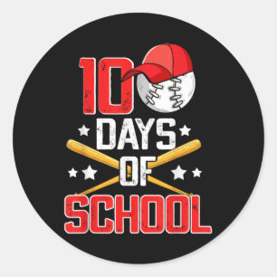Sticker Rond 100 Jours De Baseball Scolaire 100E Jour Garçons
