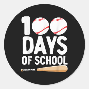 Sticker Rond 100 Jours De Baseball Scolaire 100E Jour Pour Les