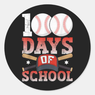 Sticker Rond 100 Jours De Baseball Scolaire 100E Jour Pour L'Ét