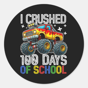 Sticker Rond 100 Jours De Camion Monster 100E Jour De Scho