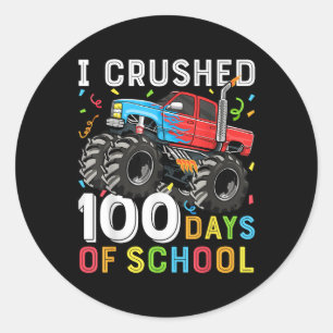 Sticker Rond 100 Jours De Camion Monster 100E Jour De Scho