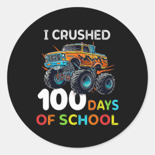 Sticker Rond 100 Jours De Camion Monster 100E Jour De Scho