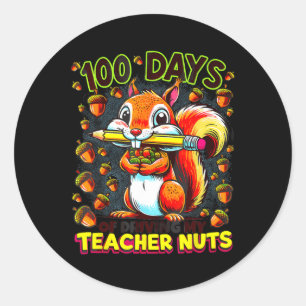 Sticker Rond 100 Jours De Conduire Mon Enseignant Nuts Drôle Éc