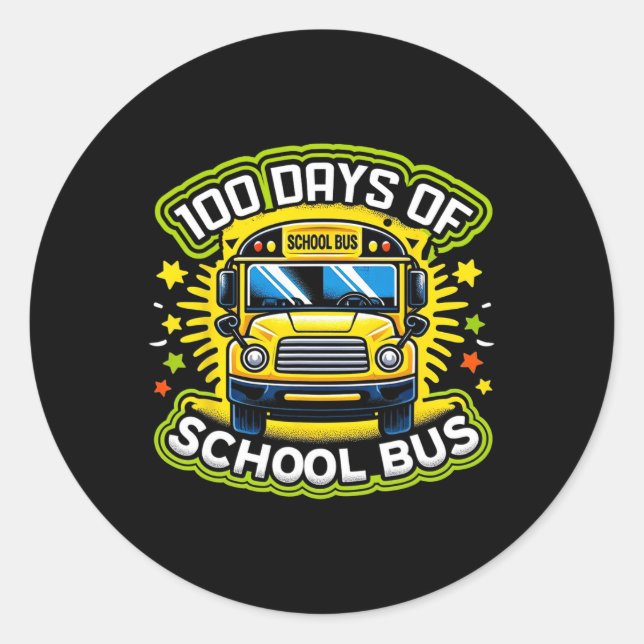 Sticker Rond 100 Jours De Conduite De L'Autocar 1 (Devant)