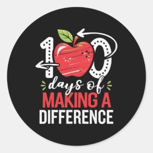 Sticker Rond 100 Jours De Faire La Différence 100E Jour D'École