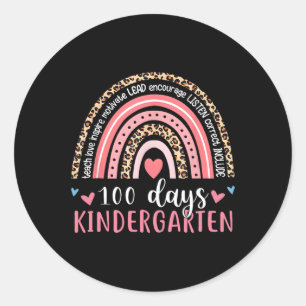 Sticker Rond 100 Jours de jardin d'enfants plus intelligent Joy