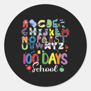 Sticker Rond 100 Jours De L'Alphabet De L'École Lore Coût De L'