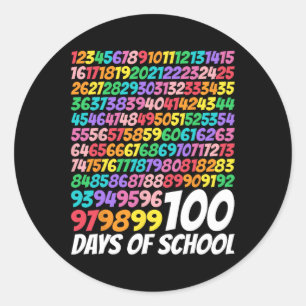 Sticker Rond 100 Jours De L'École 100E Jour Mignonne Math Numbe