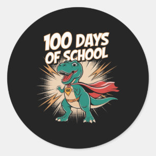 Sticker Rond 100 Jours De L'École Enseignant Dido Héros 100ème 