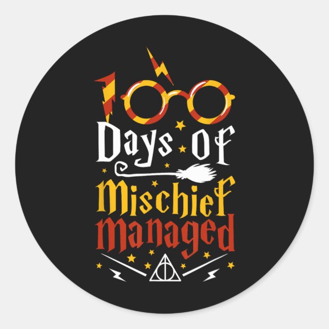 Sticker Rond 100 Jours De Mal Géré 100E Jour D'École (Devant)