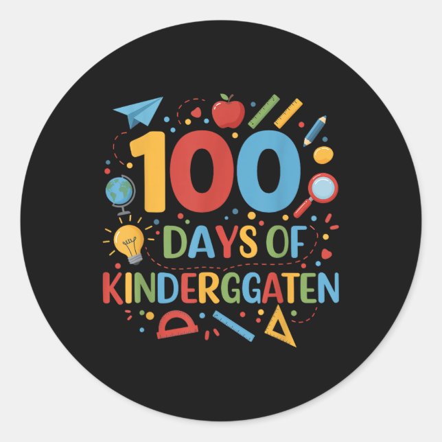 Sticker Rond 100 Jours De Maternelle 100E Jours De (Devant)