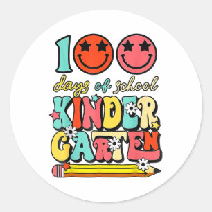 Sticker Rond 100 Jours De Maternelle Enseignant Enfants 100E Jo
