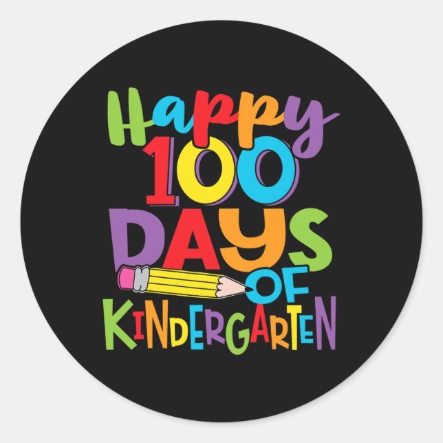 Sticker Rond 100 Jours De Maternelle Enseignant Et Enfants Colo (Devant)