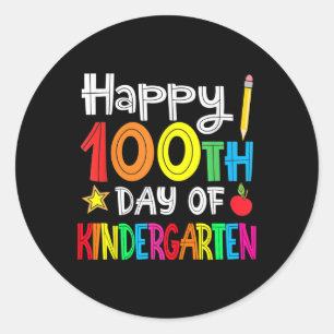 Sticker Rond 100 Jours De Maternelle - Joyeux 100E Jour De Scho