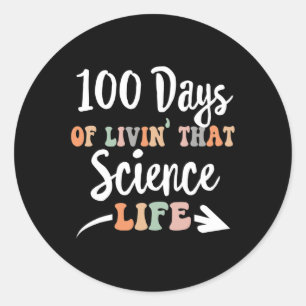 Sticker Rond 100 Jours De Science 100E Jour De L'École Pour Ste