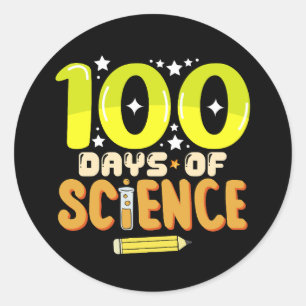 Sticker Rond 100 Jours de sciences 100e Jour de l'enseignant sc