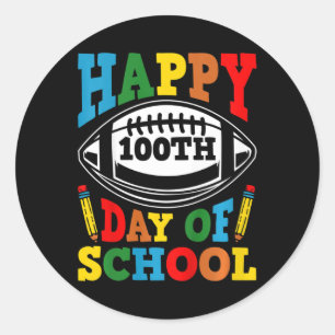 Sticker Rond 100 Jours De Scolaires Garçons Joyeux 100E Jour De