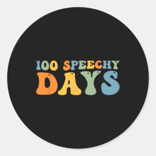 Sticker Rond 100 Jours De Thérapie De La Parole À L'École Joyeu